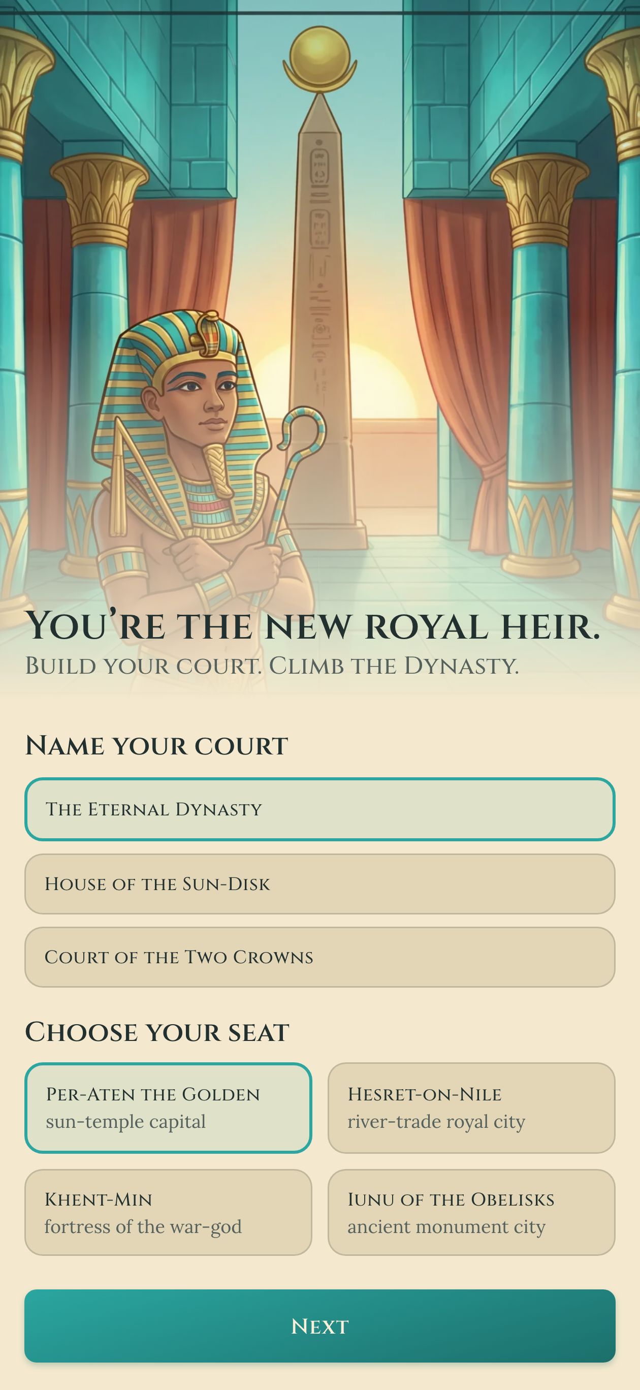 Welcome &mdash; name your court